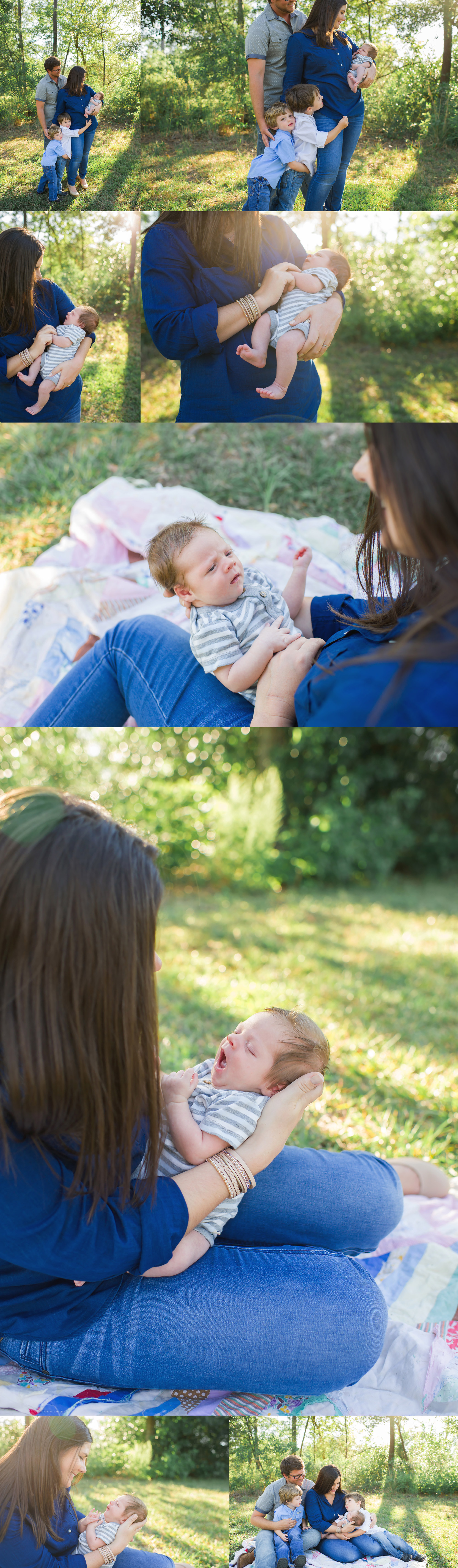 Blue, Blue, and more Blue... Houston Candid Family Newborn Photography